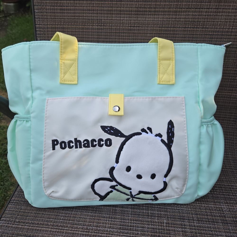 Pochacco Mint Green and Yellow Tote Bag